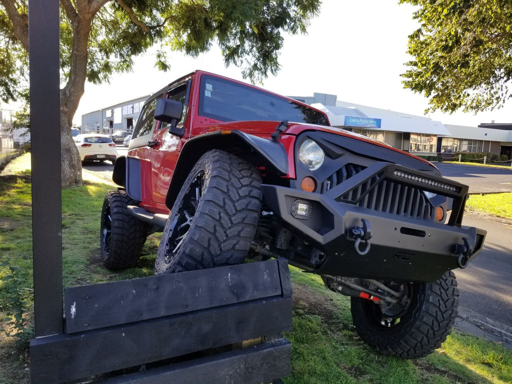 2007–2018 Jeep Wrangler JK Flat Style Fender Flares – Matte Black