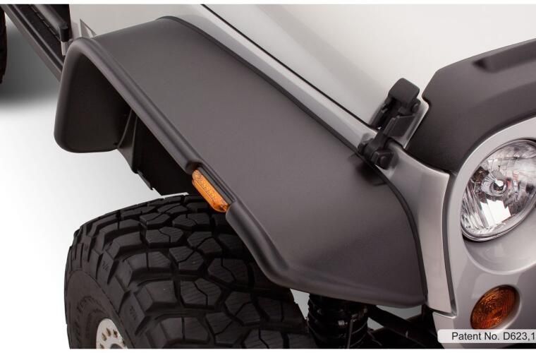 2007–2018 Jeep Wrangler JK Flat Style Fender Flares – Matte Black