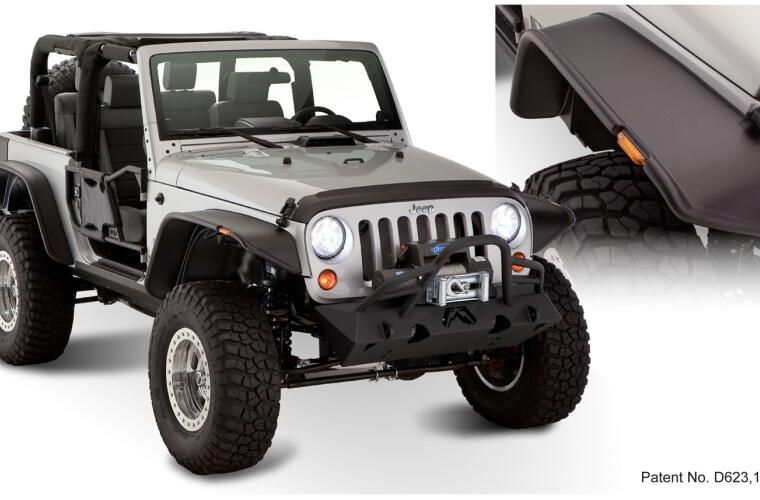 2007–2018 Jeep Wrangler JK Flat Style Fender Flares – Matte Black