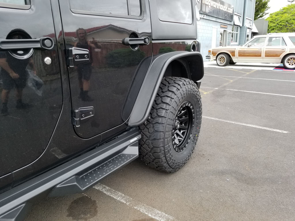 2007–2018 Jeep Wrangler JK Flat Style Fender Flares – Matte Black