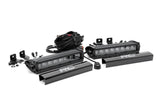 8 Inch Black Series LED Light Bar Single Row Cool White DRL Pair