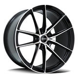 DTM Fangio 18x8 5/120 38p Black With Polished Face