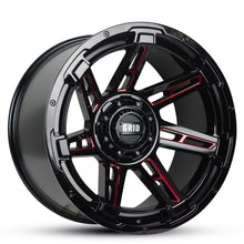 Load image into Gallery viewer, Grid Gd12 Gloss Black Milled Red