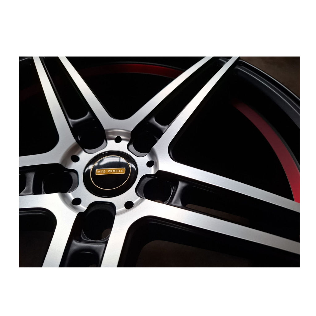 SSW Highland Matte Black Machined Face with Red Ring