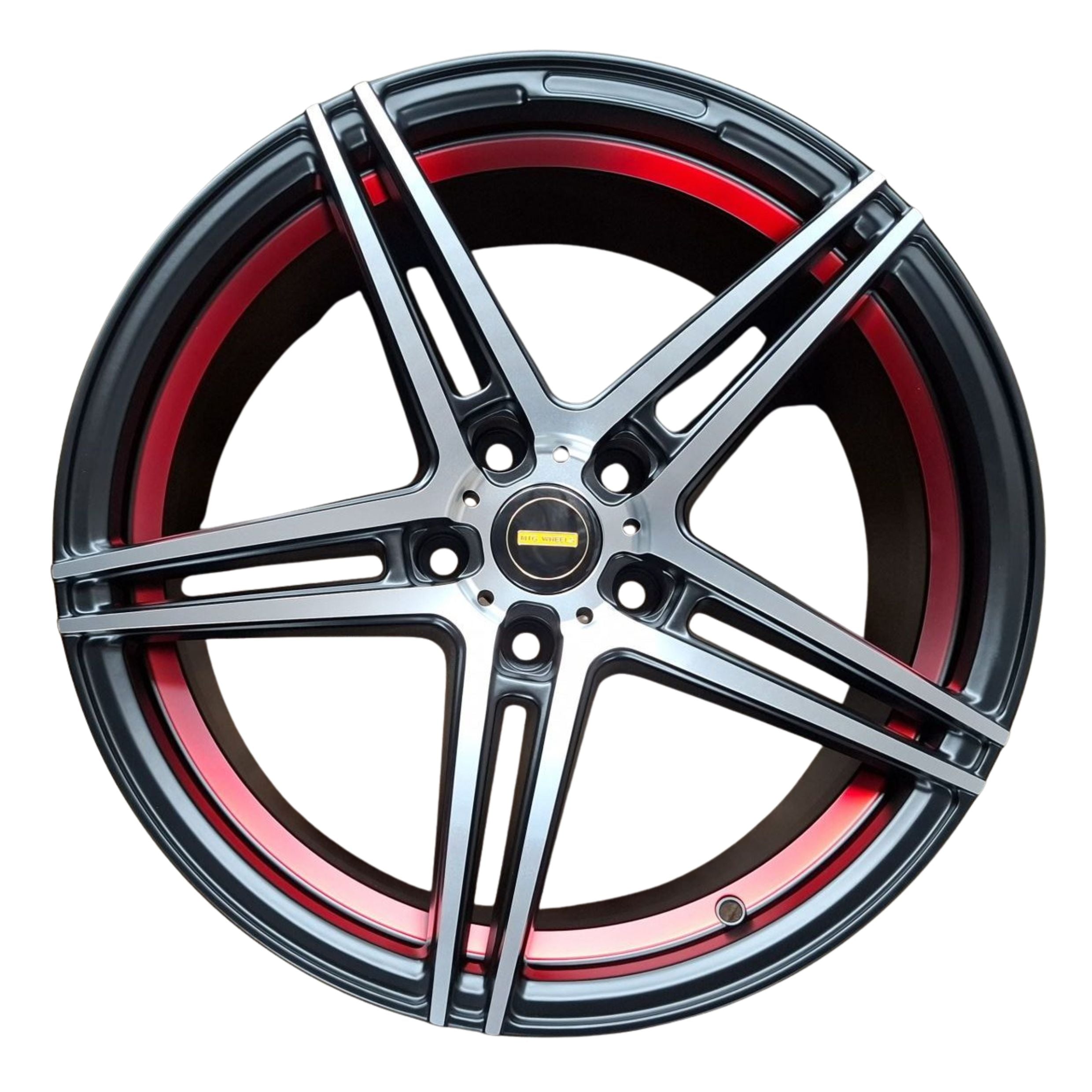 SSW Highland Matte Black Machined Face with Red Ring