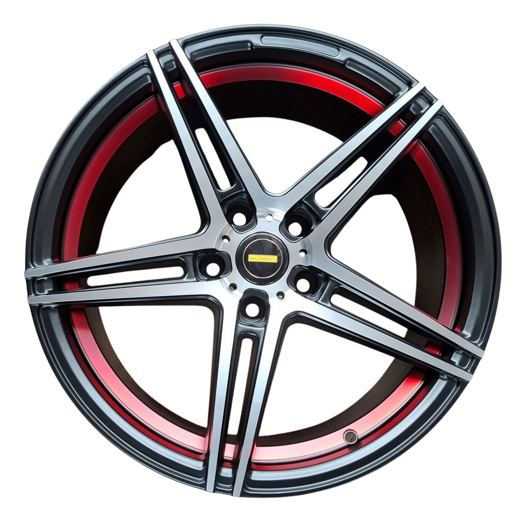SSW Highland Matte Black Machined Face with Red Ring