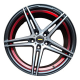 SSW Highland Matte Black Machined Face with Red Ring