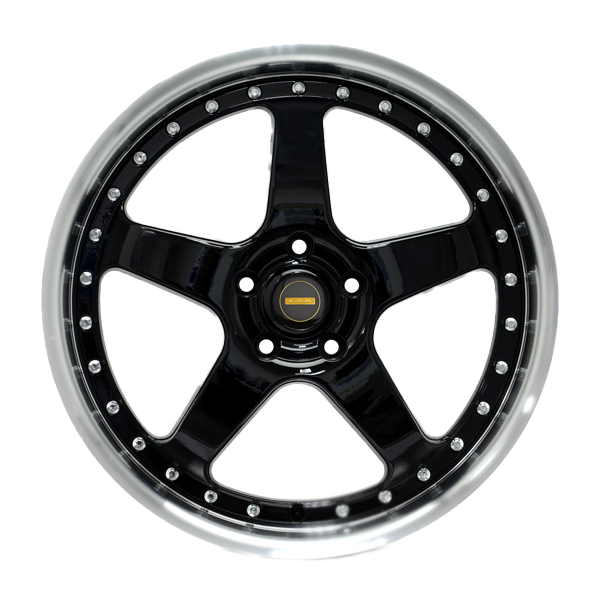 SSW V5 – 20x9.5 5/114.3 +40P Black with Polished Lip