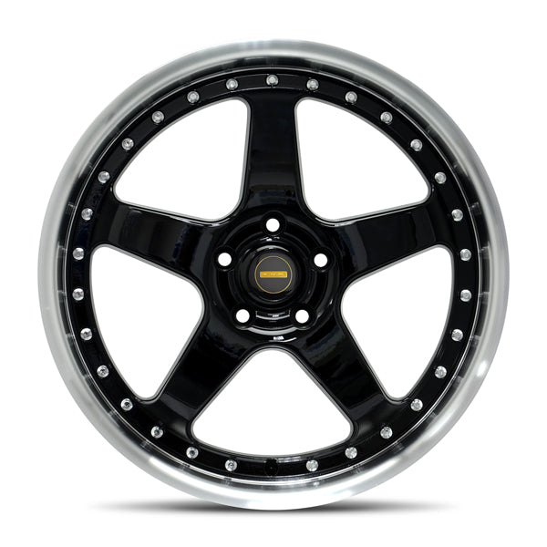 SSW V5 – 20x9.5 5/114.3 +40P Black with Polished Lip
