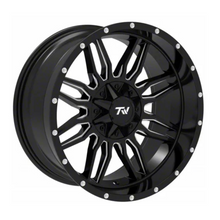 Load image into Gallery viewer, TW Sword 20x10 6/139.7 -12 Offset Gloss Black with Milled Accents