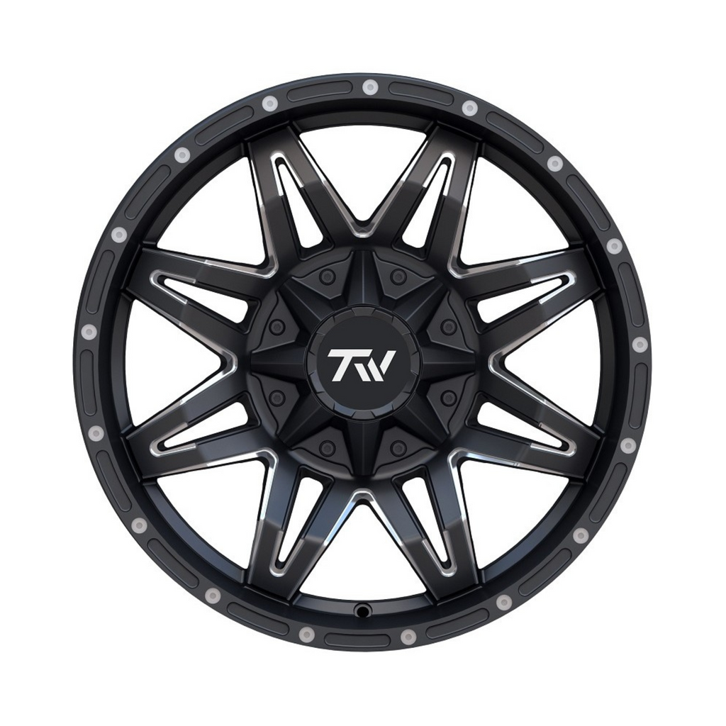 TW Spider 20x10 6/139.7 -12p Gloss Black with Milling