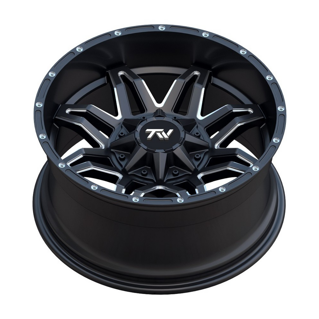 TW Spider 20x10 6/139.7 -12p Gloss Black with Milling