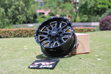 Load image into Gallery viewer, TW Cross 20x9 6/139.7 0 Offset Gloss Black with Milled Accents