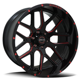 Diezel Gloss Black Milled Rivets Red Tint