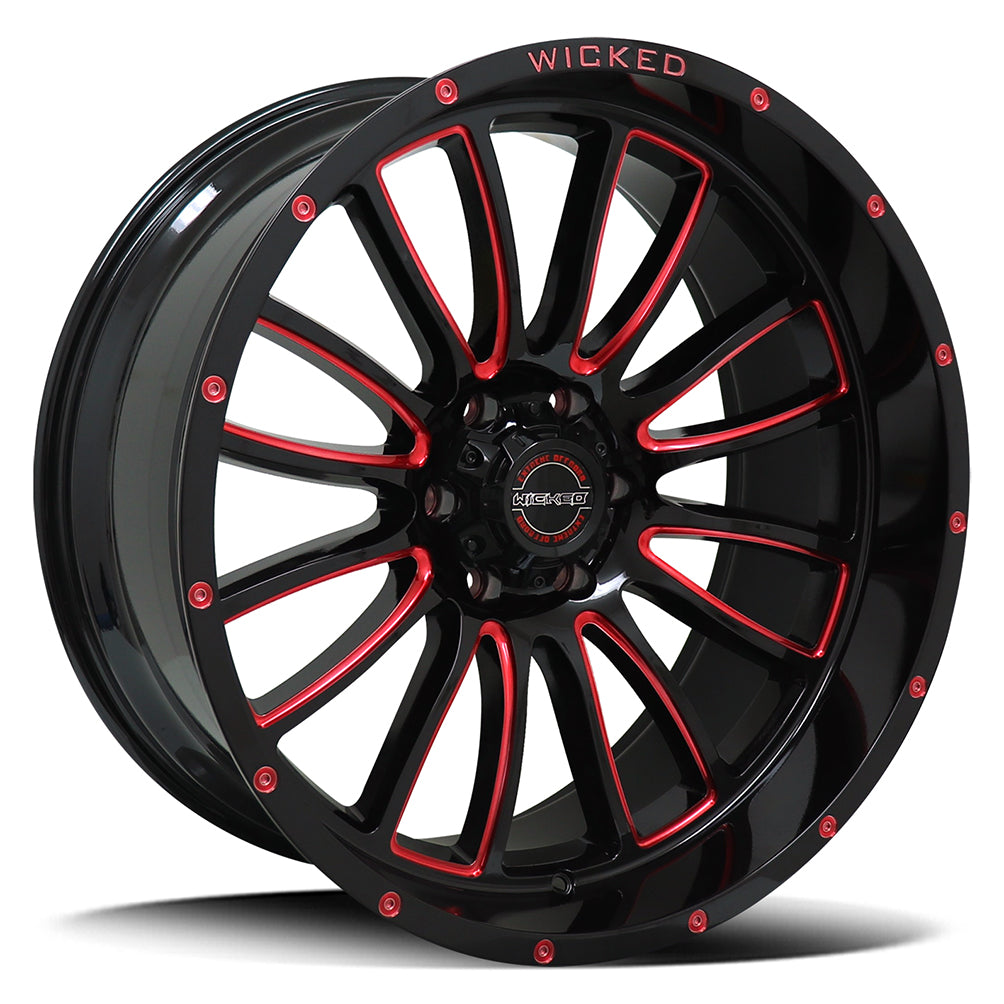 Diezel Gloss Black Milled Rivet Red Tint