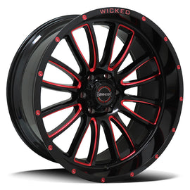 Diezel Gloss Black Milled Rivet Red Tint
