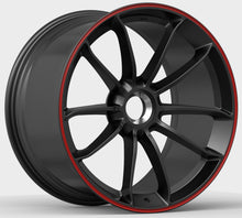 Load image into Gallery viewer, DTM Forged Series Fgt Satin Black Red Lip Edge