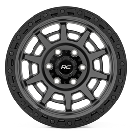 Rough Country 85 Series Wheel Simulated Beadlock Gunmetal Gray/Black
