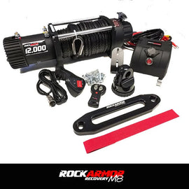 Rockarmor Recovery M8 12,000lb Winch – Synthetic Rope