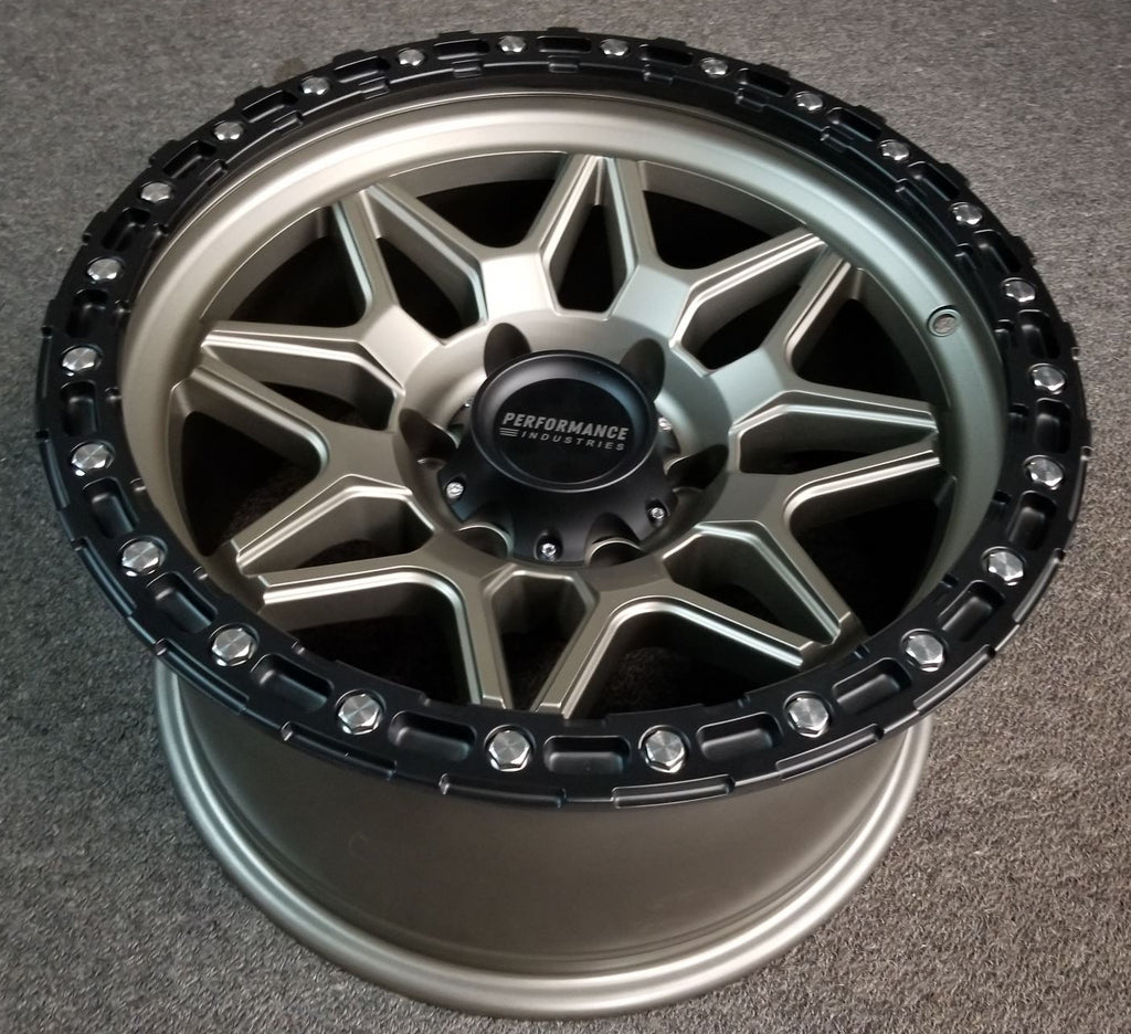 4 17" 4x4 mags ROCKA 17x9 6/139.7 -12 Satin Bronze Black lip Hilux Landcruiser