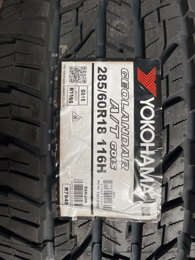 4 x New Yokohama Geolander A/T G015 285/60R18 116H great for Toyota Landcruiser